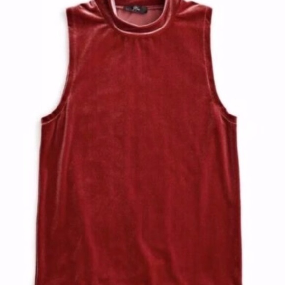 J.Crew NWT Garnet Red Velvet Sleeveless Top Sz XL - Picture 7 of 9